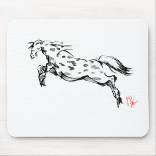 Japanese horse art sumi equestrian mouse pad