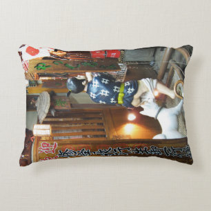 Japanese Humour - Dog Pulling Pants Down Accent Pillow