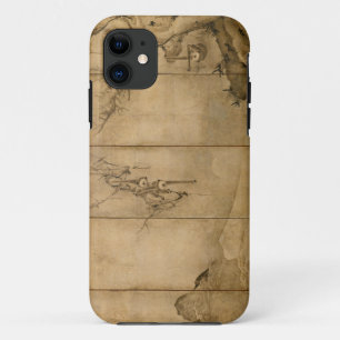 Japanese Ink on paper Gibbons Primates & Landscape iPhone 11 Case