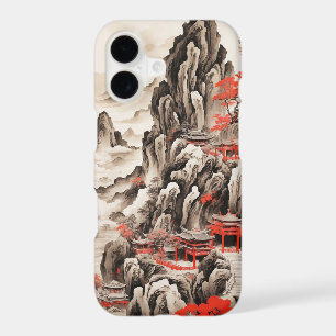 Japanese Ink Painting Phone Case - Mountain and Te