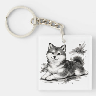 【Japanese Ink Puppy Acrylic Keychain】