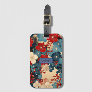 Japanese Inspired Floral Luggage Tag