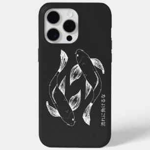Japanese Inspired Koi Minimalist Black & White iPhone 15 Pro Max Case