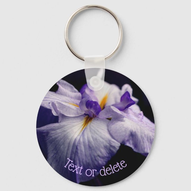 Japanese Iris Beauty Flower Personalized Keychain (Front)