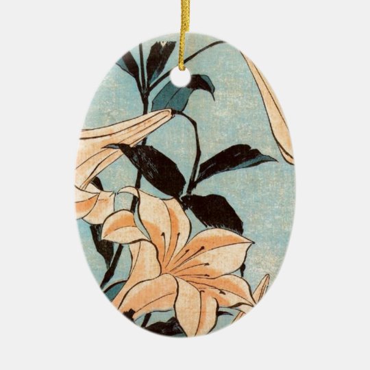 Japanese Irises Ceramic Ornament
