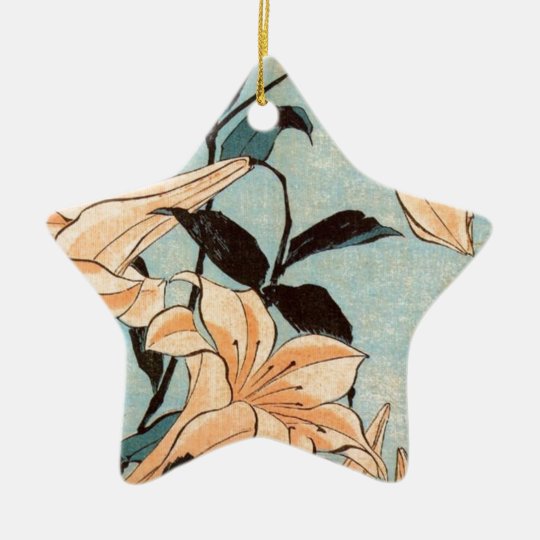 Japanese Irises Ceramic Ornament