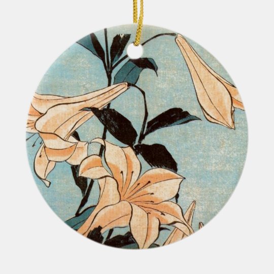 Japanese Irises Ceramic Ornament