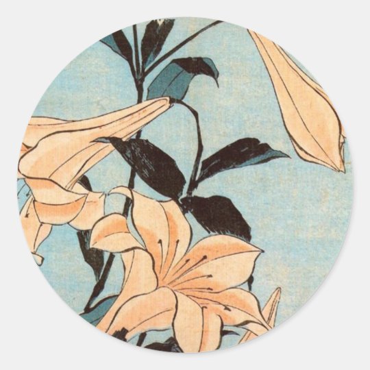 Japanese Irises Classic Round Sticker