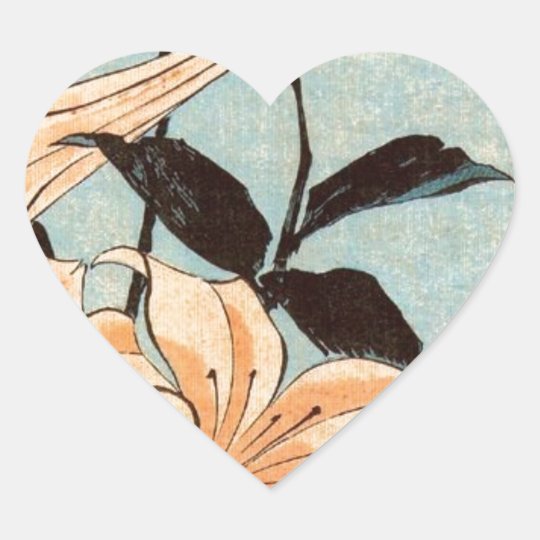 Japanese Irises Heart Sticker