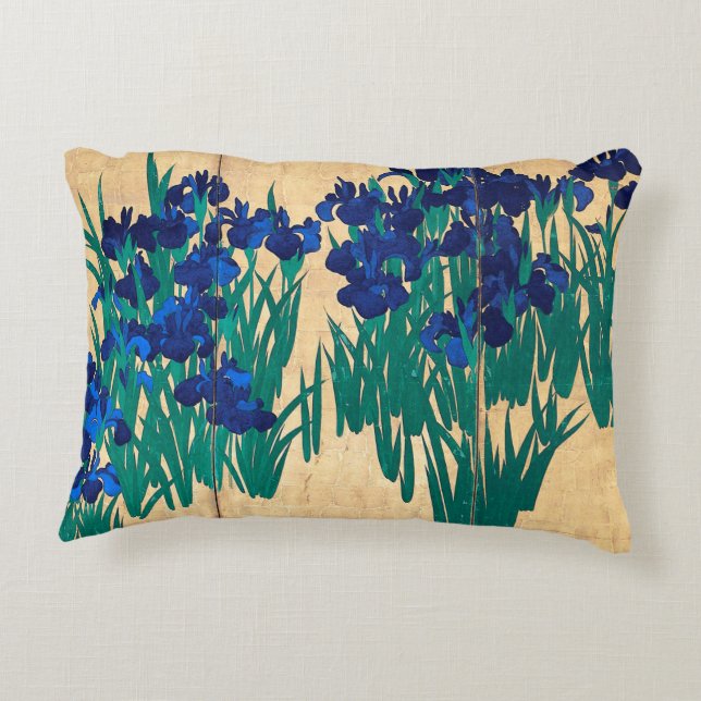 Japanese Irises, Ogata Kōrin Accent Pillow (Back)