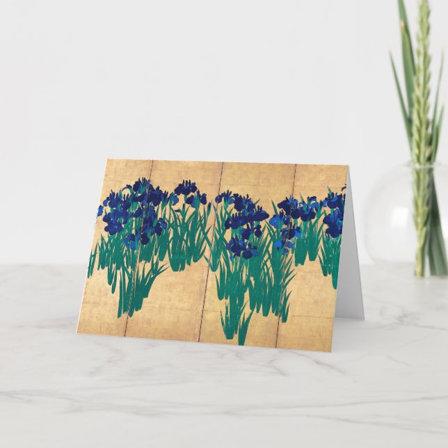 Japanese Irises, Ogata Kōrin Card (Front)