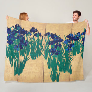 Japanese Irises, Ogata Kōrin Fleece Blanket