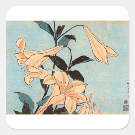 Japanese Irises Square Sticker
