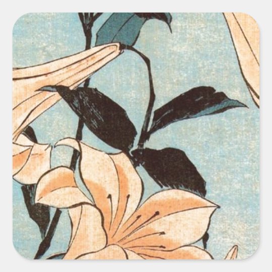 Japanese Irises Square Sticker