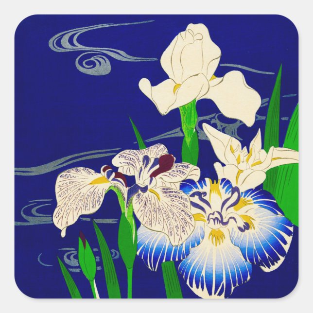 Japanese Irises Square Sticker (Front)