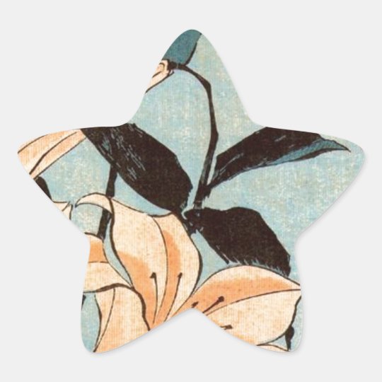 Japanese Irises Star Sticker