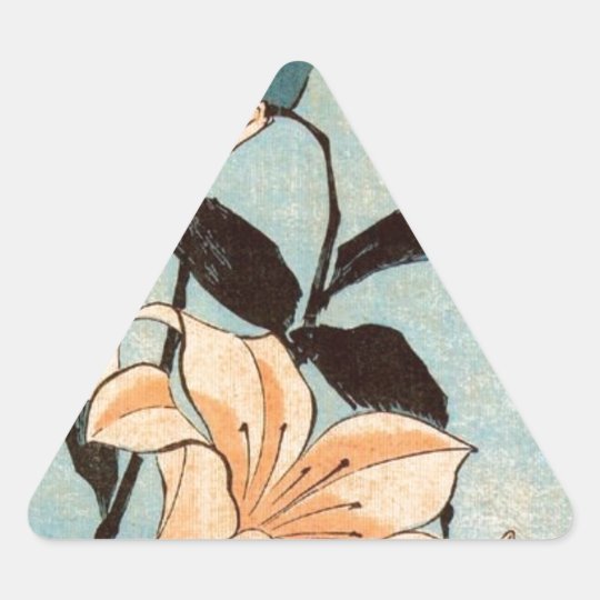 Japanese Irises Triangle Sticker