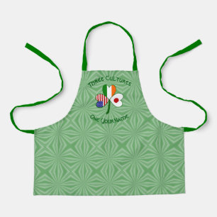 Japanese Irish American Shamrock Flag Personalized Apron