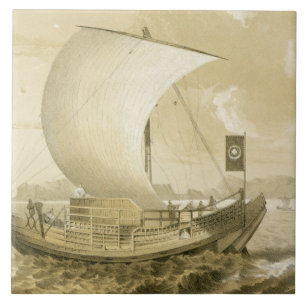 Japanese Junk, pub. by Sarony & Co., c.1856 (litho Tile