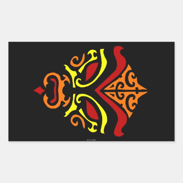 Japanese Kabuki Mask Tribal Orange Makeup Sticker (Front)