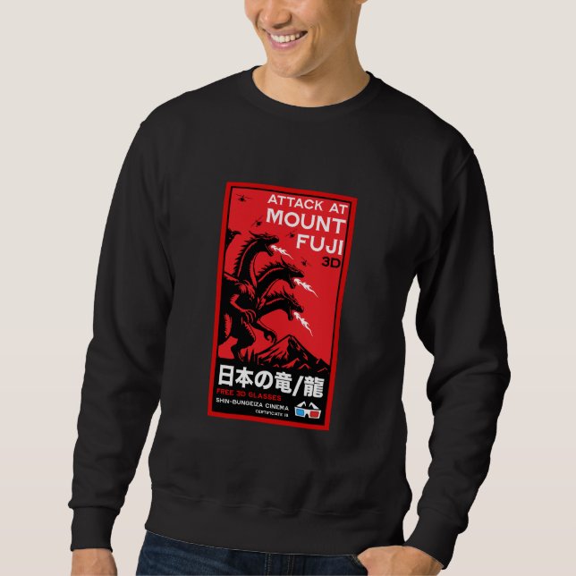 Japanese Kaiju Attack At Mount Fiji Sweatshirt (Front)