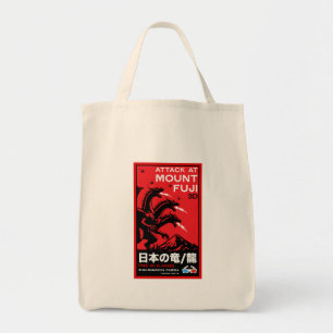 Japanese Kaiju Attack At Mount Fiji Tote Bag