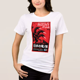 Japanese Kaiju Attack At Mount Fiji Tri-Blend Shirt