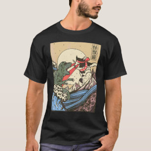 Japanese Kaiju Fighting Style Cat Vs Monster From T-Shirt