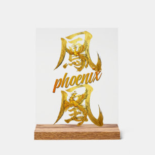 Japanese kanji character "鳳凰" (phoenix) acrylic sign