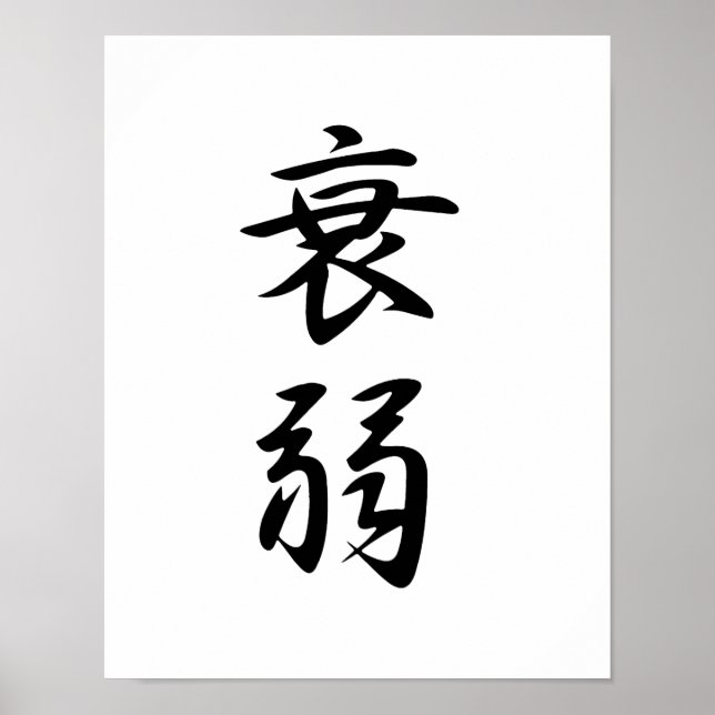 Japanese Kanji for Emaciation - Suijaku Poster (Front)