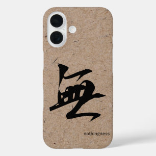 Japanese Kanji for Nothingness on Washi Paper iPhone 16 Case
