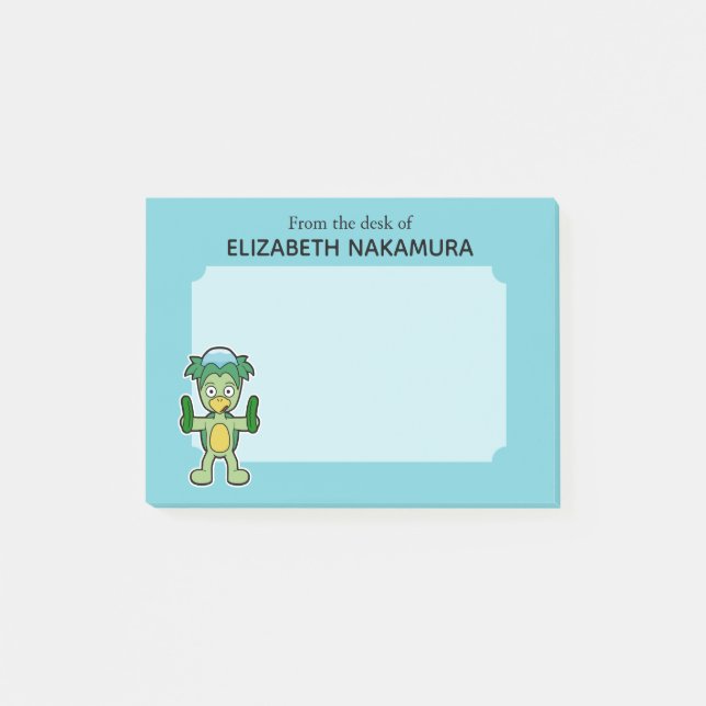 Japanese Kappa Yokai Monster- Personalized Post-it Notes (Front)