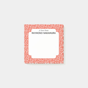 Japanese Karakusa Arabesque Spiral Pattern Post-it Notes