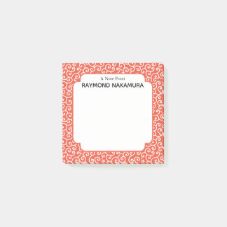 Japanese Karakusa Arabesque Spiral Pattern Post-it Notes