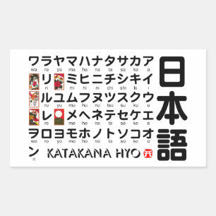 Japanese Katakana Table (Hanafuda) Sticker