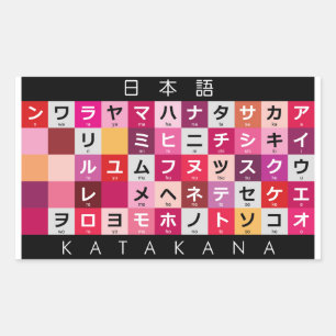 Japanese Katakana table Sticker
