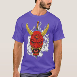 Japanese Katana Anime Mask Manga Devil  T-Shirt