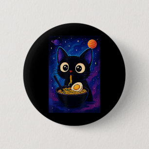 Japanese Kawaii Anime Cat Ramen Graphic Funny Men  2 Inch Round Button