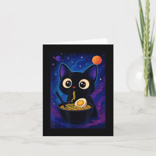 Japanese Kawaii Anime Cat Ramen Graphic Funny Men Card