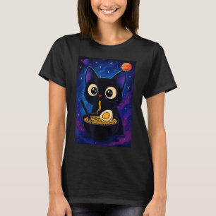 Japanese Kawaii Anime Cat Ramen Graphic Funny Men T-Shirt