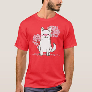 Japanese Kawaii Sakura Cherry Blossom Kishu Dog T-Shirt