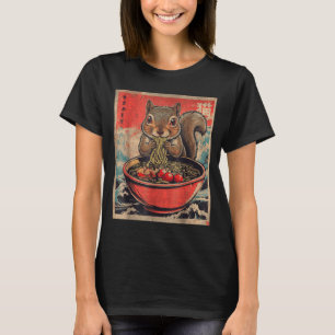 Japanese Kawaii Squirrel Eating Ramen Anime Gifts T-Shirt