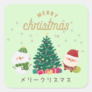 Japanese kawaii sticker [Santa GREEN]christmas