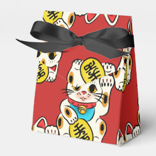 Japanese kimono pattern favour box maneki neko