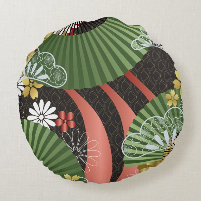Japanese kimono pattern pillow (Back)