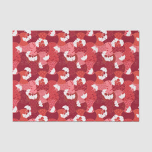 Japanese Kimono Pattern Red Ginkgo Patchwork Tissue Paper