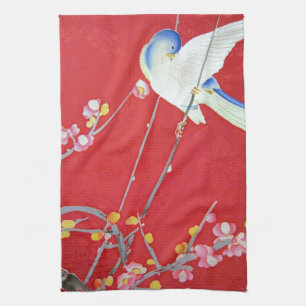 Japanese KIMONO Textile, Bluebird Kitchen Towel