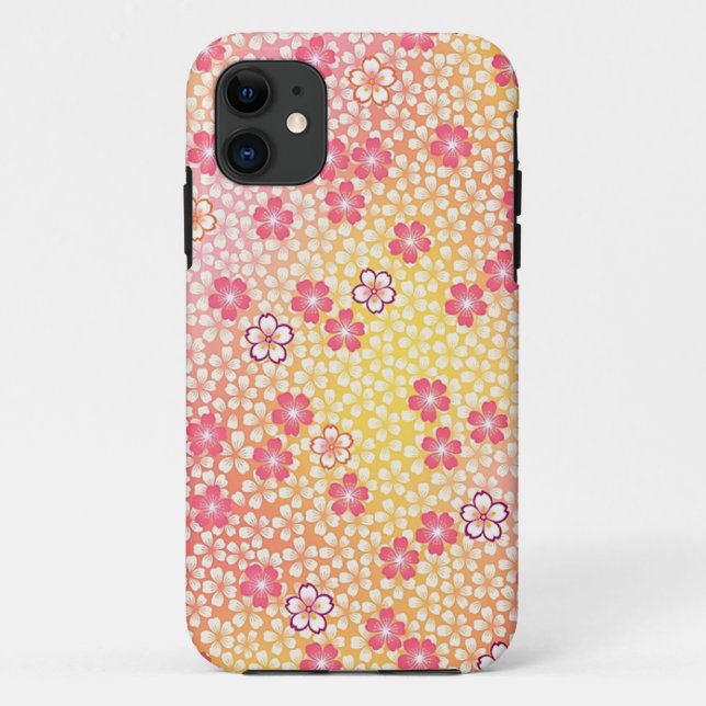 Japanese KIMONO Textile, Cherry Blossoms Pattern Case-Mate iPhone Case (Back)