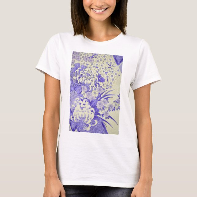 Japanese KIMONO Textile, Chrysanthemum T-Shirt (Front)