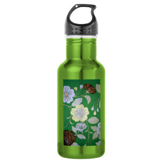 Japanese KIMONO Textile, Floral Pattern 532 Ml Water Bottle